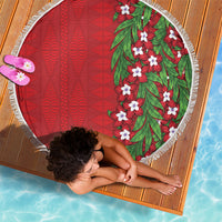 Tonga Language Week Beach Blanket Heilala Floral Red