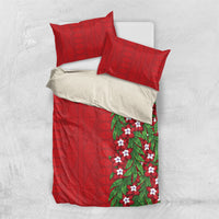 Tonga Language Week Bedding Set Heilala Floral Red