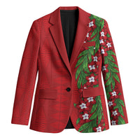 Tonga Language Week Blazer Heilala Floral Red