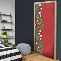Tonga Language Week Door Cover Heilala Floral Red