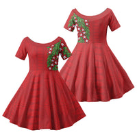 Tonga Language Week Family Matching Mermaid Dress and Hawaiian Shirt Heilala Floral Red LT05 Daughter's Dress Red - Polynesian Pride