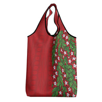 Tonga Language Week Grocery Bag Heilala Floral Red