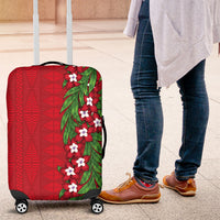 Tonga Language Week Luggage Cover Heilala Floral Red