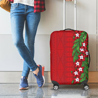 Tonga Language Week Luggage Cover Heilala Floral Red