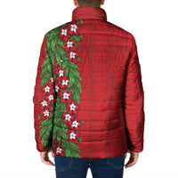 Tonga Language Week Padded Jacket Heilala Floral Red