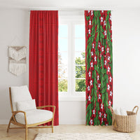 Tonga Language Week Window Curtain Heilala Floral Red