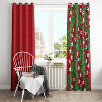 Tonga Language Week Window Curtain Heilala Floral Red