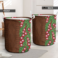 Tonga Language Week Laundry Basket Heilala Floral Brown