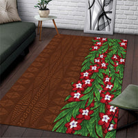 Tonga Language Week Area Rug Heilala Floral Brown