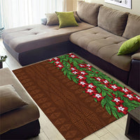 Tonga Language Week Area Rug Heilala Floral Brown
