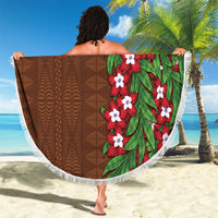 Tonga Language Week Beach Blanket Heilala Floral Brown