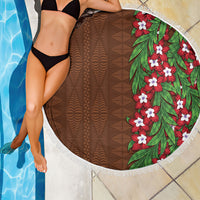 Tonga Language Week Beach Blanket Heilala Floral Brown