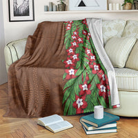 Tonga Language Week Blanket Heilala Floral Brown