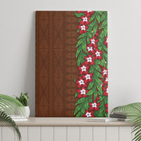 Tonga Language Week Canvas Wall Art Heilala Floral Brown