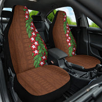 Tonga Language Week Car Seat Cover Heilala Floral Brown