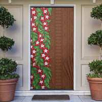 Tonga Language Week Door Cover Heilala Floral Brown