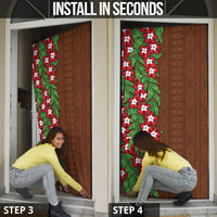 Tonga Language Week Door Cover Heilala Floral Brown