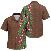 Tonga Language Week Family Matching Short Sleeve Bodycon Dress and Hawaiian Shirt Heilala Floral Brown LT05 Son's Shirt Brown - Polynesian Pride