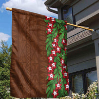 Tonga Language Week Garden Flag Heilala Floral Brown