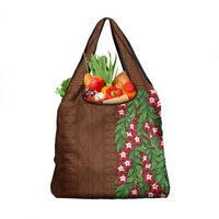 Tonga Language Week Grocery Bag Heilala Floral Brown