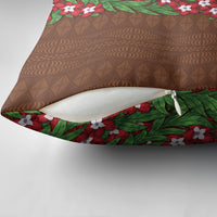 Tonga Language Week Pillow Cover Heilala Floral Brown