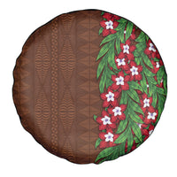 Tonga Language Week Spare Tire Cover Heilala Floral Brown