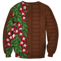 Tonga Language Week Sweatshirt Heilala Floral Brown