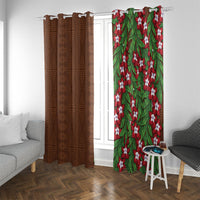 Tonga Language Week Window Curtain Heilala Floral Brown