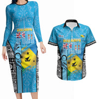 Personalised Malampa Fiji Day 2026 Couples Matching Long Sleeve Bodycon Dress and Hawaiian Shirt Unique Style
