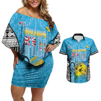 Personalised Malampa Fiji Day 2026 Couples Matching Off Shoulder Short Dress and Hawaiian Shirt Unique Style