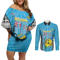 Personalised Malampa Fiji Day 2026 Couples Matching Off Shoulder Short Dress and Long Sleeve Button Shirt Unique Style