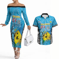 Personalised Malampa Fiji Day 2026 Couples Matching Off The Shoulder Long Sleeve Dress and Hawaiian Shirt Unique Style