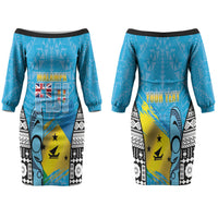 Personalised Malampa Fiji Day 2026 Family Matching Off The Shoulder Long Sleeve Dress and Hawaiian Shirt Unique Style