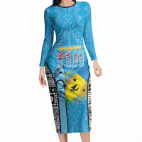 Personalised Malampa Fiji Day 2026 Long Sleeve Bodycon Dress Unique Style