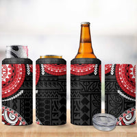 New Zealand Red Maori Koru Simple Style 4 in 1 Can Cooler Tumbler LT05 - Polynesian Pride