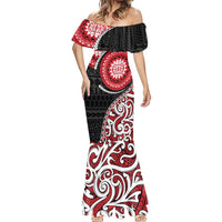 New Zealand Red Maori Koru Simple Style Mermaid Dress