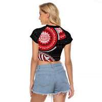 New Zealand Red Maori Koru Simple Style Raglan Cropped T Shirt