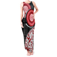 New Zealand Red Maori Koru Simple Style Tank Maxi Dress LT05 Women Red - Polynesian Pride