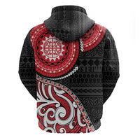 New Zealand Red Maori Koru Simple Style Zip Hoodie LT05 - Polynesian Pride