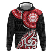 New Zealand Red Maori Koru Simple Style Zip Hoodie LT05 Pullover Hoodie Red - Polynesian Pride
