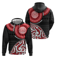 New Zealand Red Maori Koru Simple Style Zip Hoodie LT05 - Polynesian Pride