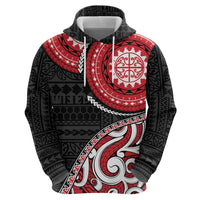 New Zealand Red Maori Koru Simple Style Zip Hoodie LT05 - Polynesian Pride