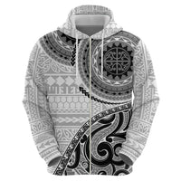 New Zealand White Maori Koru Simple Style Zip Hoodie LT05 - Polynesian Pride