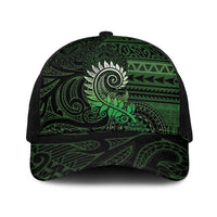 New Zealand Maori Koru Fern Baseball Net Cap Spiral Polynesian Style Green LT05 One Size Black Green - Polynesian Pride