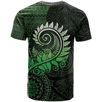 New Zealand Maori Koru Fern T Shirt Spiral Polynesian Style Green