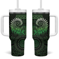 New Zealand Maori Koru Fern Tumbler With Handle Spiral Polynesian Style Green