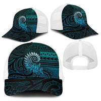 New Zealand Maori Koru Fern Baseball Net Cap Spiral Polynesian Style Aqua Gradient LT05 - Polynesian Pride