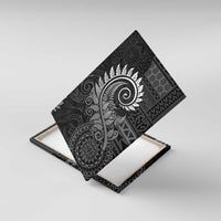 New Zealand Maori Koru Fern Canvas Wall Art Spiral Polynesian Style Gray