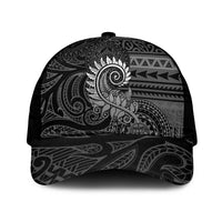 New Zealand Maori Koru Fern Mesh Trucker Cap Spiral Polynesian Style Gray LT05 One Size Black Gray - Polynesian Pride