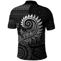 New Zealand Maori Koru Fern Polo Shirt Spiral Polynesian Style Gray